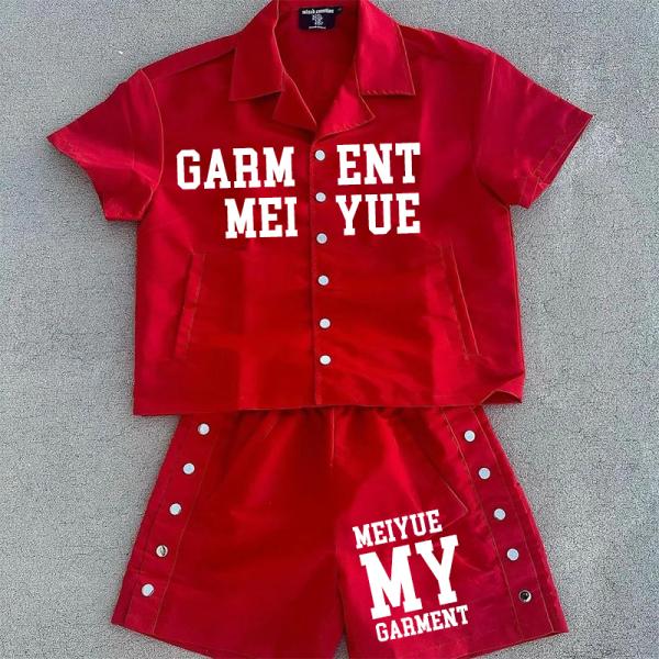 Embroidery de verano para hombres con dolor de cabeza Pantalón de polo Camisetas cortas Trajes deportivos Camiseta abotonada Calzoncillos impermeables de nylon