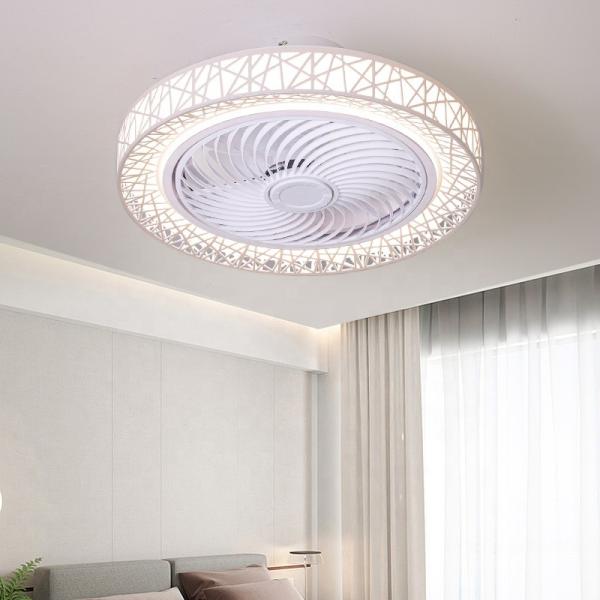 Ventilador de techo sin cuchillas con lámpara de ventilador de luz con control de la aplicación Tuya Alexa Google Control