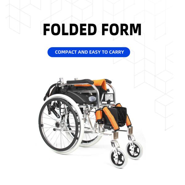 Extra Lightweight Traveling Aluminum Manual Wheelchair Transport Airplane Chair