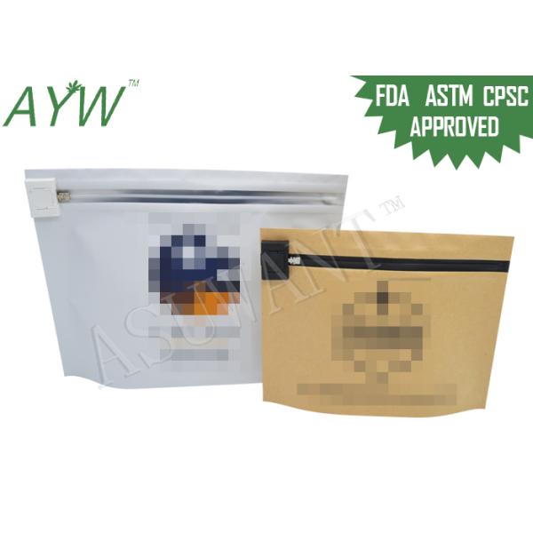 Medical Marijuana Packaging Stand Up Plastic Bags With Top Child Proof Zipper