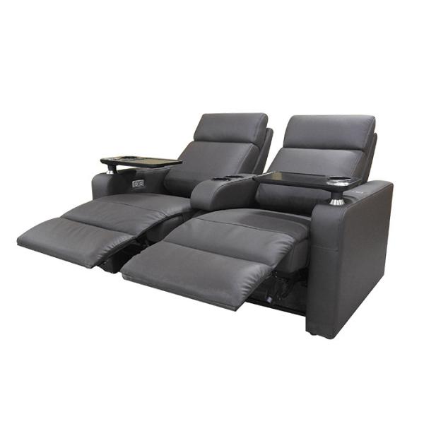Софа Recliner театра кино черного драпирования кожаная