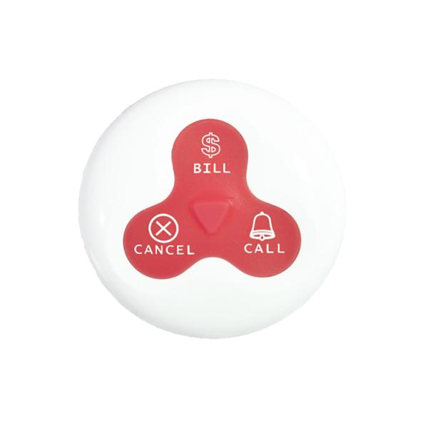 Полностью водонепроницаемый ресторан/кафе беспроводный три ключа стол звонок звонка нажмите кнопку