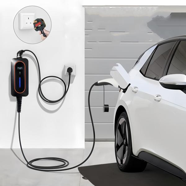 3.6KW 16A Tipo 2 carregador EV carregador de carro elétrico portátil de fase única com tela LCD