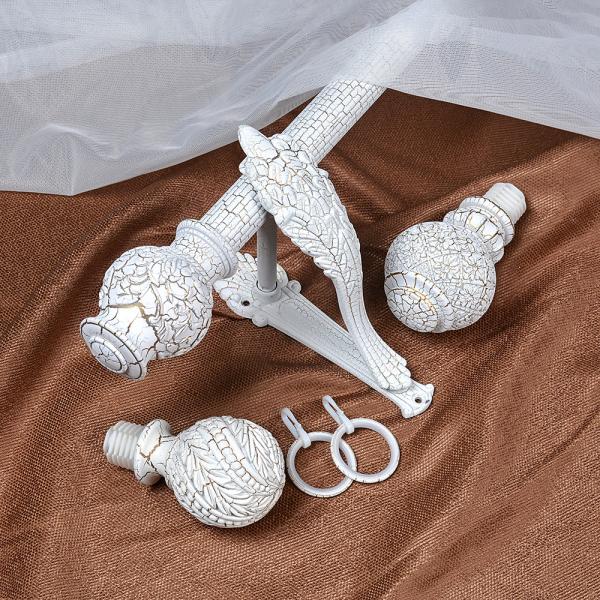 Custom Curtain Rod Set Single Bracket Four Leaf Flower Curtain Rod Finials
