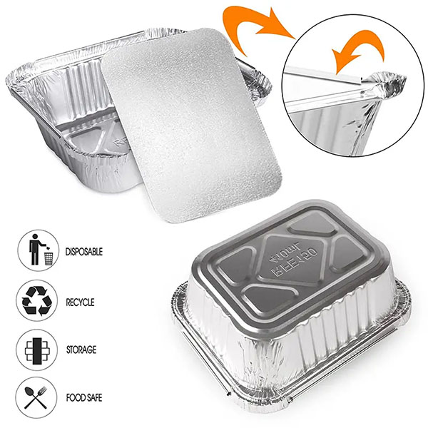 10 20 50 PCS Food Grade Disposable Small Aluminum Foil Food Containers With Lids