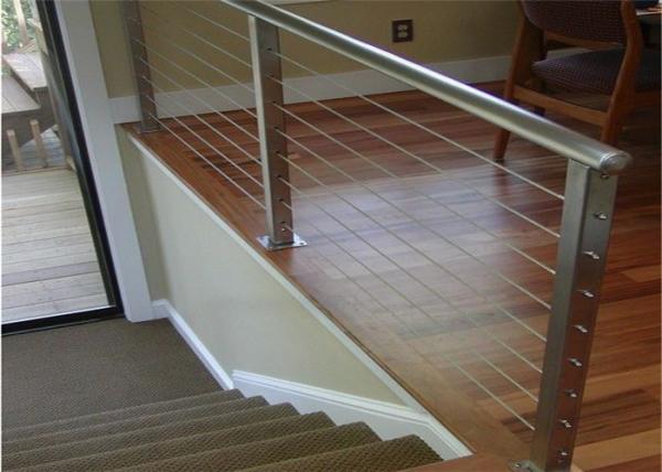 DIY Wire Rope Stainless Steel Stair Balustrade Outdoor / Indoor With SS Wire Ropes