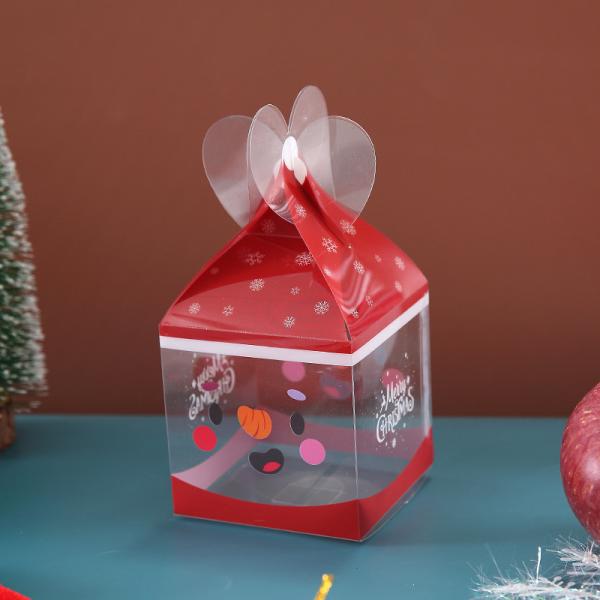 Настроенный логотип складной пластиковой PVC коробки торта Прозрачный подарочный PET коробка для рождественских яблочных конфетов