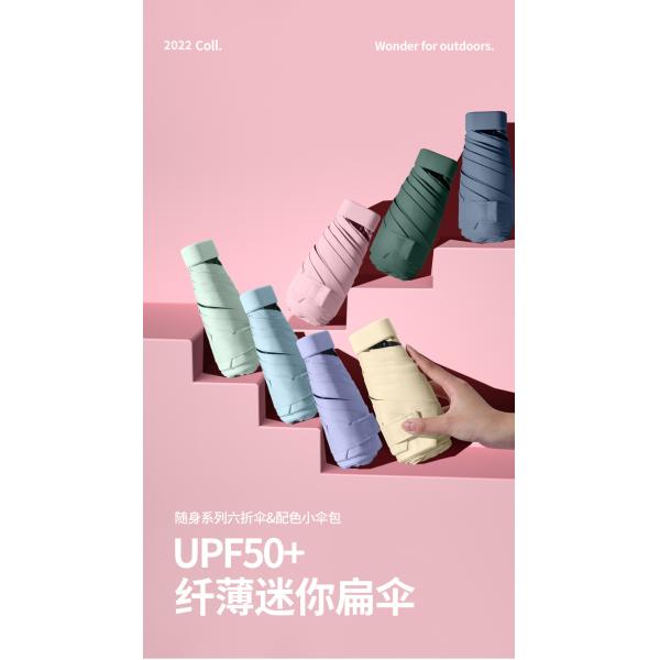 Mini Travel Compact Windproof Umbrella Small Folding Lightweight Sun & Rain Umbrellas with UV Protection