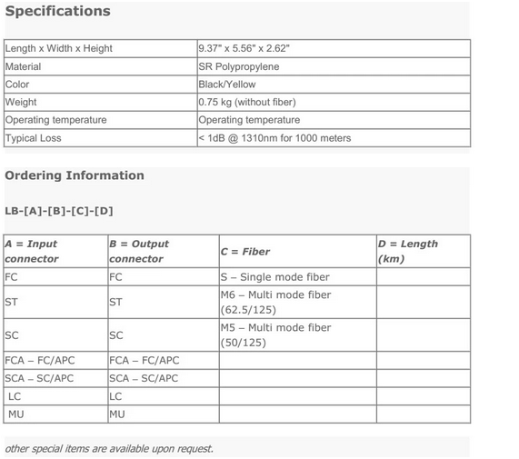 OTDR Launch Cable Box Waterproof OTDR Fiber Ring Box Dummy Fiber Single / Multi Mode
