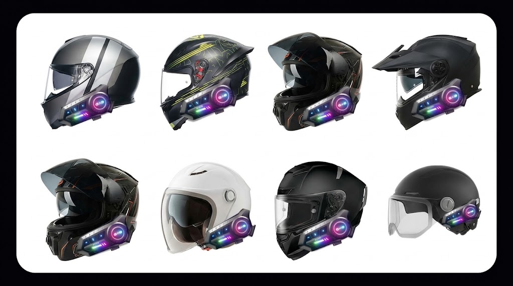 500M Range Helmet Intercom Bluetooth Headset