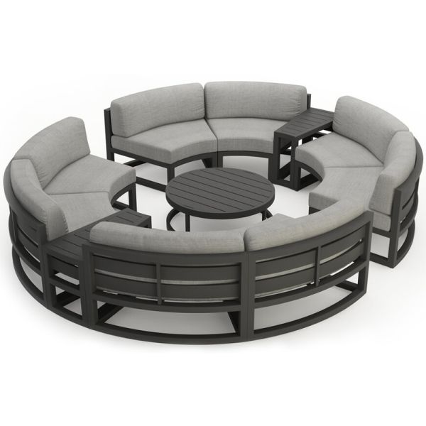 Luxury Outdoor Sofa Courtyard Villa Garden Outdoor Arc-shaped Leisure Combination Aluminum Alloy Waterproof Sunscreen Sofa