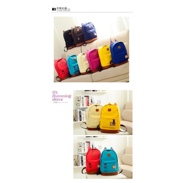 The new canvas backpack ear fashion bag for student