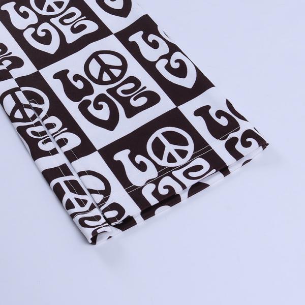 LOVE Printed Ladies Casual Pants Straight Leg With Slits