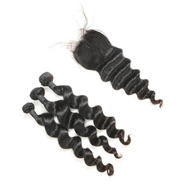 Heathly Indian Human Hair Bundles Loose Wave , 100 Indian Human Hair Weave