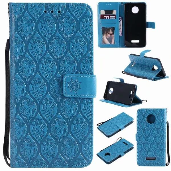 Moto Z Force Leather Protective Case with Flower Embossed Pattern