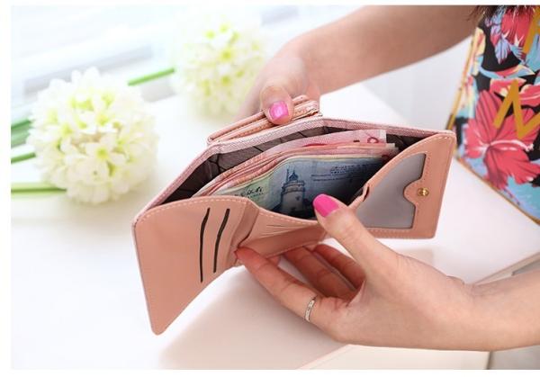 2016 new women's wallets cute bow buckle short paragraph mini wallet