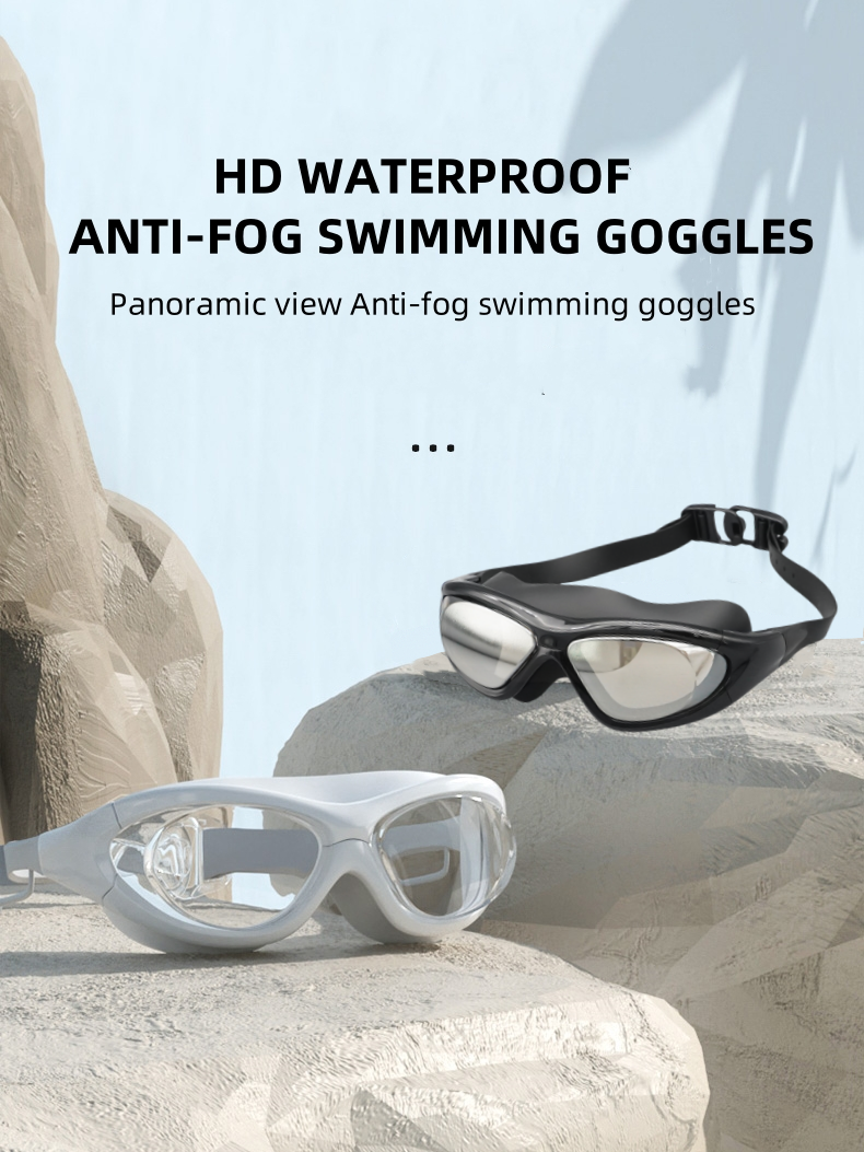 Professional Swimming Glasses Electroplated Swimming Goggles Anti Fog Lenses And Adjustable Strap