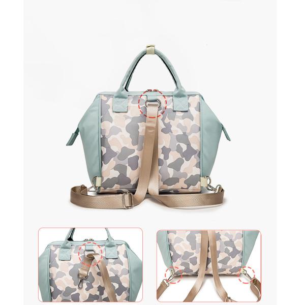 Print Pattern Nylon Lightweight Outdoor Travel Diaper Backpack Large Waterproof Diaper Bag