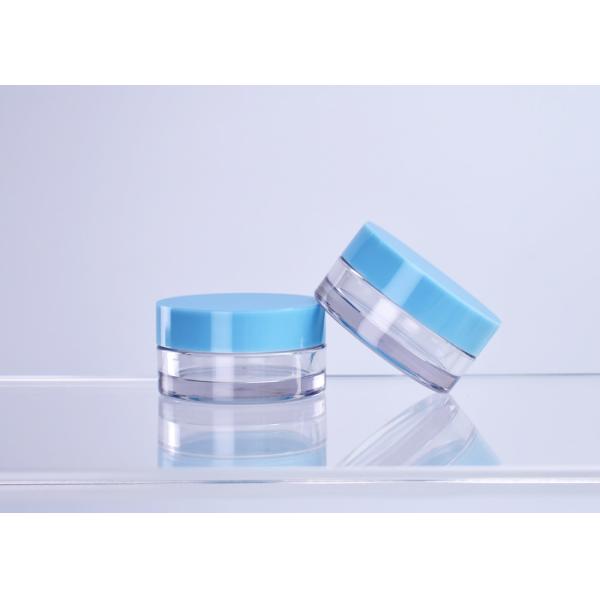 Thick Wall clear transparent Recyclable Plastic PET Cosmetics Jar 0.5OZ For Eye Face Cream With Classic Cylinder Shape