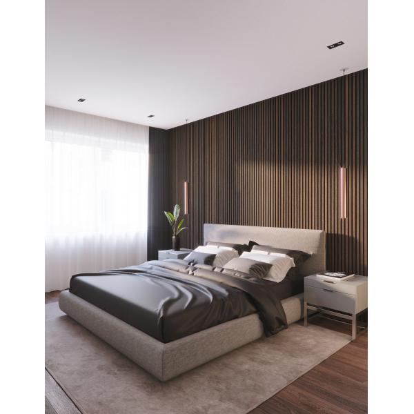 Modern Strip Acoustic Slat Panels Sound Absorbing Wall Panels Sustainable
