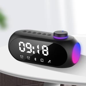 Display Digital Dual Alarm Clock Speaker Portátil e sem fio para casa ou escritório