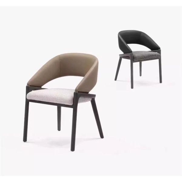 Nordic Solid Wood Dining Chair Home Hotel Department Restaurant Leather Negotiation Soft Chair