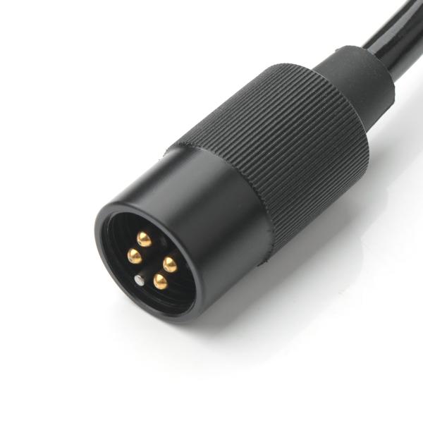 4-Core Power Cable Assembly 2-Pin Connector 600V 125°C with Heat Shrink Tube