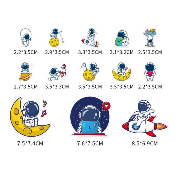 OEM Rocket Moon Planet Kiss Cut Stickers Astronaut Car Decal