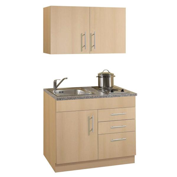 Armários de cozinha de laca de madeira maciça Mini cozinha para projeto de hotel