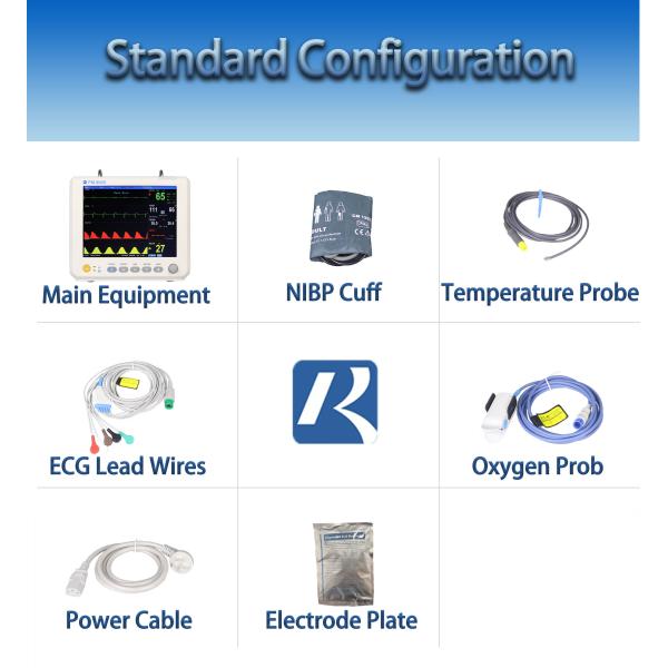 Class II Instrument Multi Parameter Patient Monitor with 1-7 Level Audio/Visual Alarming and 400 Groups NIBP List