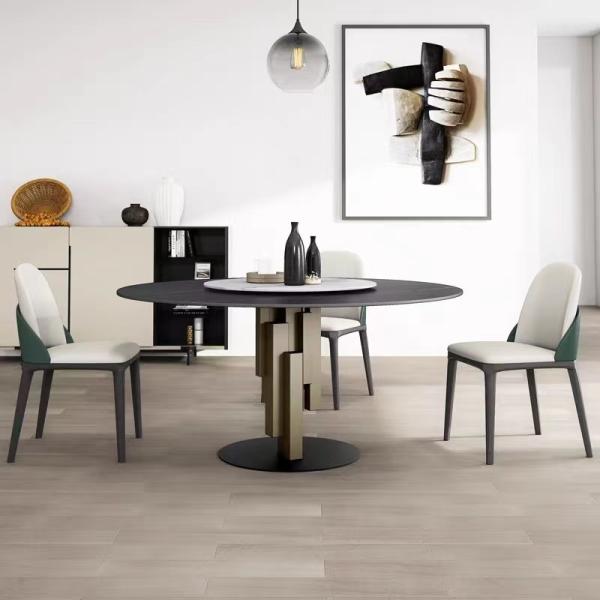 European Style Marble Dining Table Set 6-10 Ceramic Top Dining Table And Chair For Dining Room