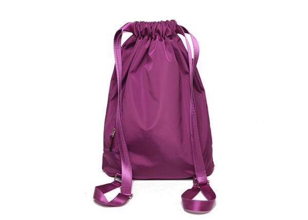 Rose Nylon Rucksack Drawstring Silk Screen Printing Cinch Sack