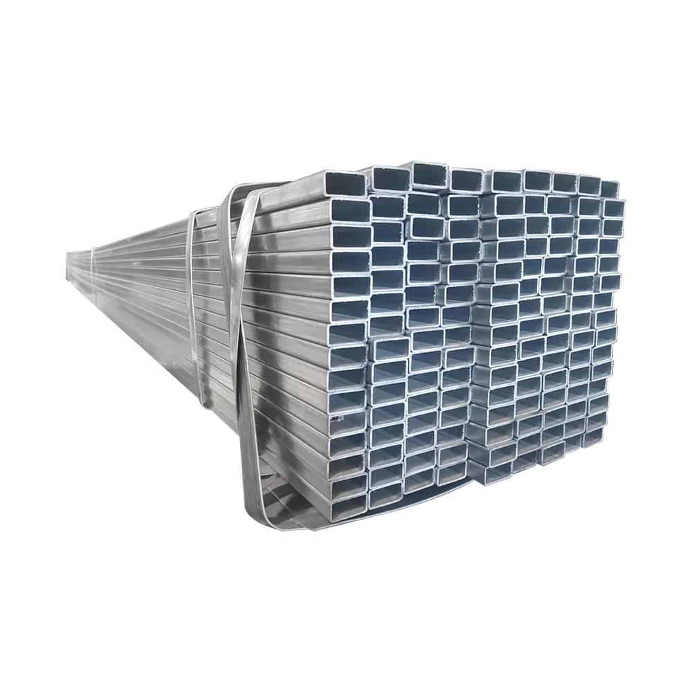 HDG 50x25 sección de caja ASTM A123 tubo cuadrado galvanizado de 6m-12m