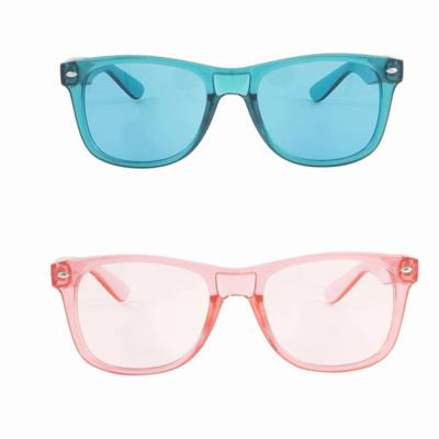 O humor relaxa a lente colorida vidros Sun Glassess da terapia da cor para os homens das mulheres unisex