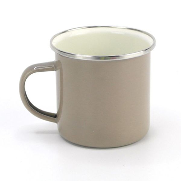 Sublimation Outdoor Camping Enamel Coffee Mug 11oz 350ml Stainless Silver Rim Christmas Gifts