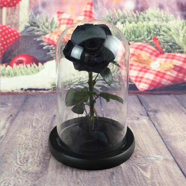 Forever Real Rose Everlasting Flower Preserved Fresh Flower Live Enchanted Rose in Glass Dome Cover with Gift Box