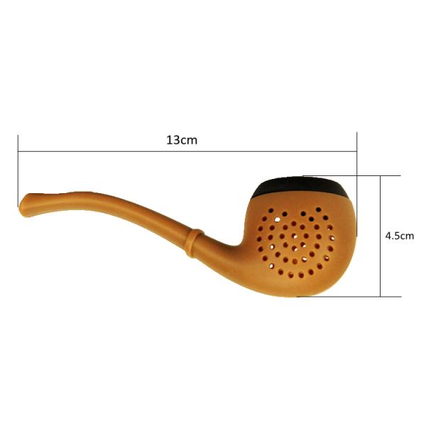 2018 New Promotional Gift Fancy Funny Unique Silicone Tobacco Pipe Shape Green Coffee Tea Bag Tea Infuser