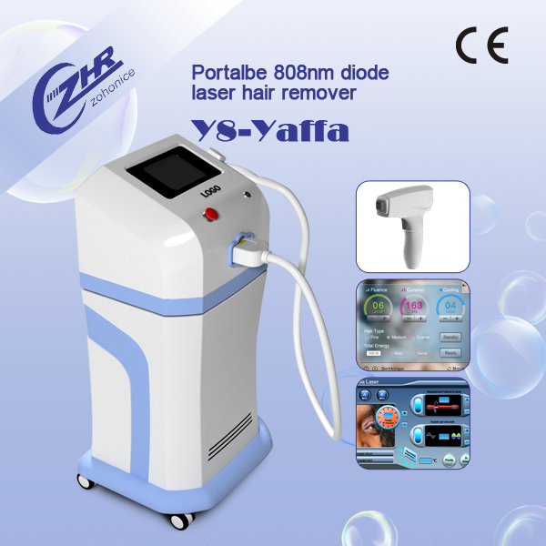 máquina portátil da remoção do cabelo do laser do diodo 808nm do painel LCD do toque 8.4*color