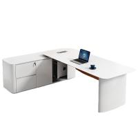 Design MDF material de barniz de cozimento escritório executivo em forma de L para o CEO escritório e cadeira