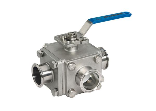 DN10 AISI 304 Stainless Steel Sanitary Valves - Three Way Ball Valve