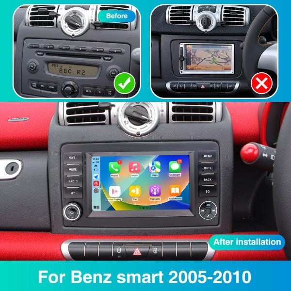 7inch IPS Screen Car Android Stereo Multimedia Player CarPlay For Benz Smart 2005-2010