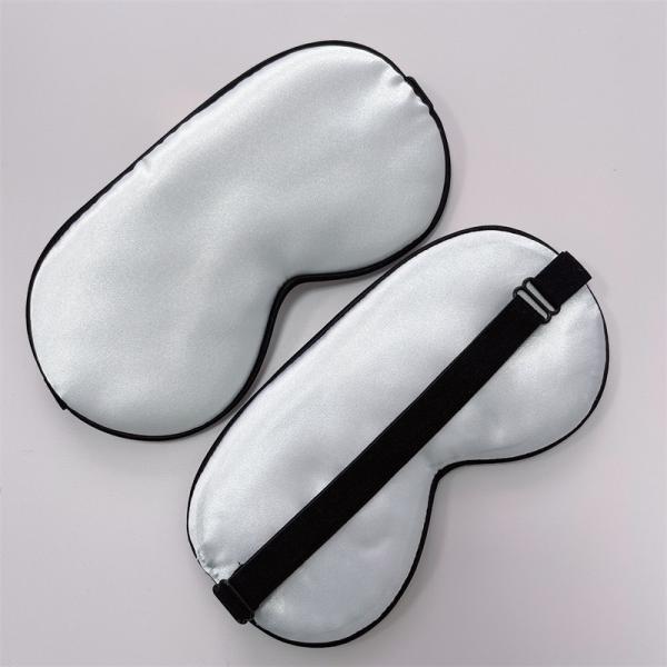 Customized Logo Super Smooth Unisex Silk Satin Sublimation Eye Mask For Airplane Hotel Sleep Eyemask