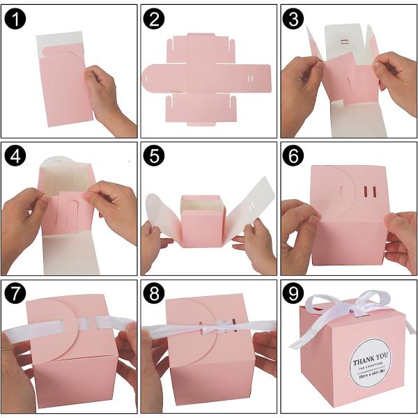 Fête de mariage Favorite Rose Petite boîte cadeau 4x4x4 pouces pour la tasse de bougie et Cupcake