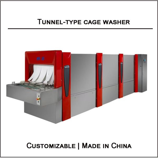 Animal Laboratory Cleaning Equipment Three Phase Tunnel Type Cage Washer