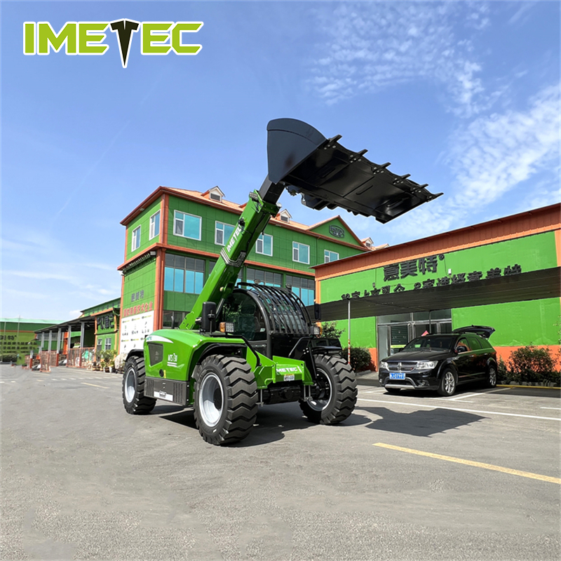 IMETEC Telescopic Handler Forklift with 3Ton Lifting Capacity Quick Hitch and Compact Chassis for Farm and Construction