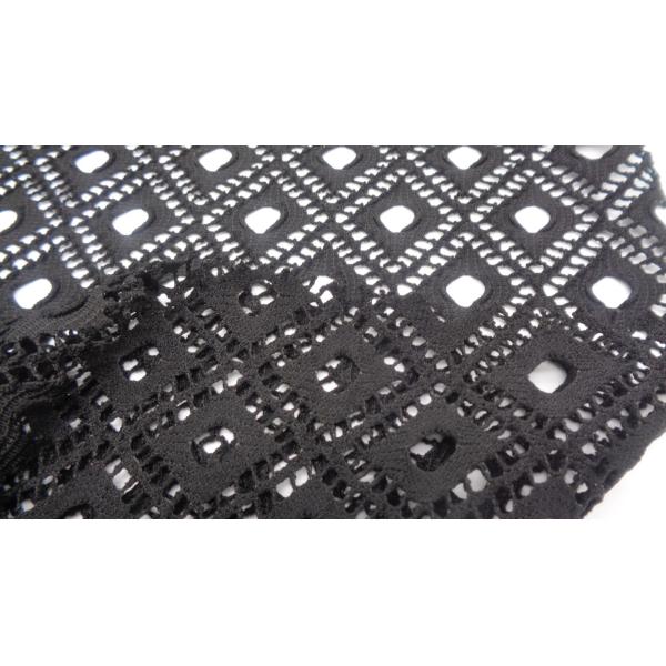 Lace Hollow Fabric 90% Polyester 10% Spandex 250 Gsm Elastic 150 Cm