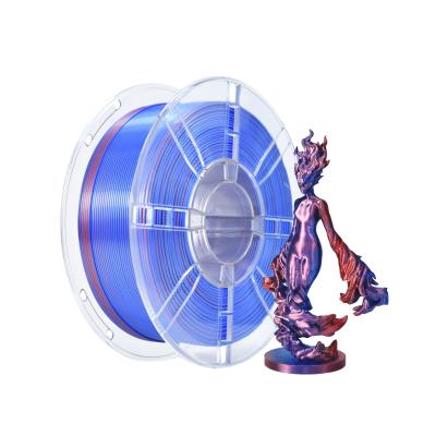 PLA Silk Dual Color Filamento Vermelho Azul Diâmetro 1,75mm Filamento de impressora 3D