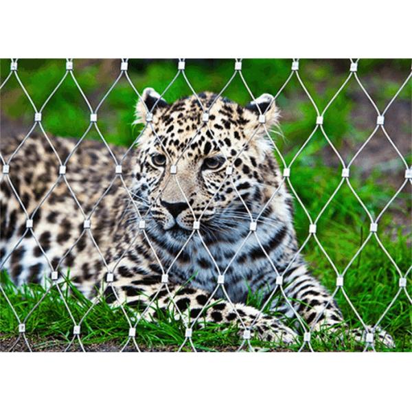 Diamond Zoo Enclosure Mesh 60 Degree Stainless Steel 316 Woven Wire Rope Mesh