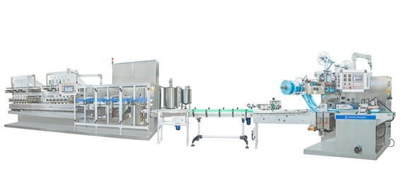 25KW Wet Tissue Packing Machine Wet Wipes Production Machine 30 To 50packs/Min