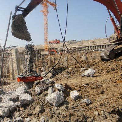 Excavator Power Concrete Pile Head Cutter hydraulic sqaure pile breaker